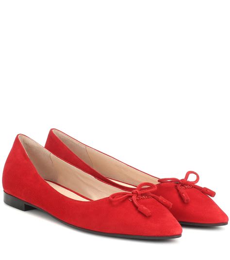 prada schuhe ballerinas|prada suede ballet flats.